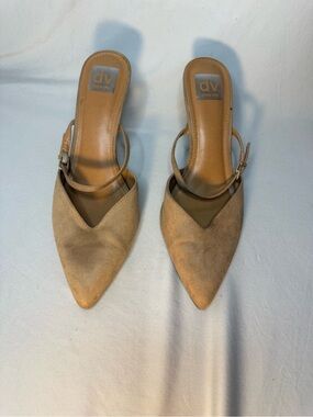 DV by Dolce Vita Tan Suede Pointed Slingback Mules